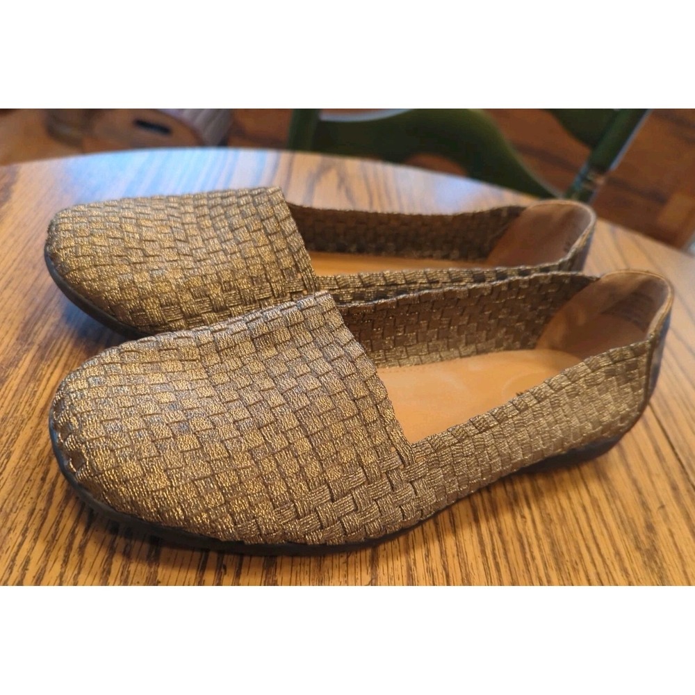 Comfortview Bethany Shoes Women 10 Wide Loafer Slip on Flat Woven Stretch Spring